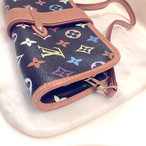 Louis Vuitton Shirley Murakami Monogram Multicolor Crossbody Bag Clutch Purse - Picture 9 of 13